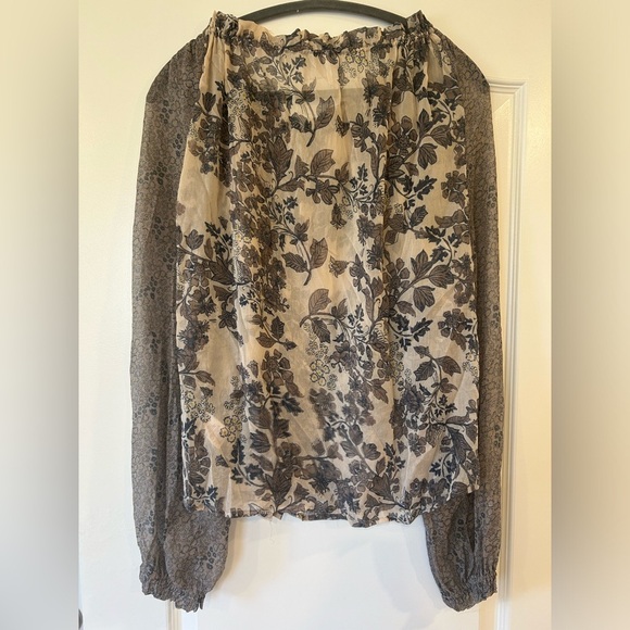 EUC Free People Hendrix Printed Peasant Top - Picture 5 of 12